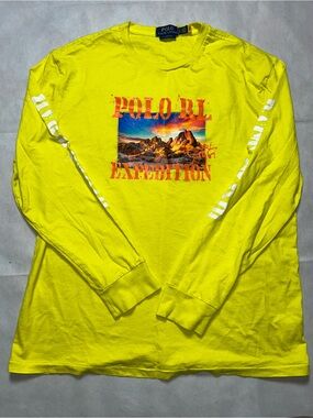 Polo Ralph Lauren, yellow, long sleeve T-shirt, size large